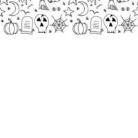 Halloween frame. Doodle Halloween background with place for text vector