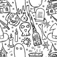 Halloween pattern. Doodle Halloween background vector