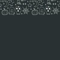 Halloween frame. Doodle Halloween background with place for text vector