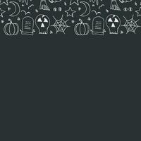 Halloween frame. Doodle Halloween background with place for text vector