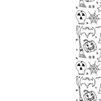 Halloween frame. Doodle Halloween background with place for text vector