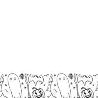 Halloween frame. Doodle Halloween background with place for text vector