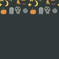 Halloween frame. Doodle Halloween background with place for text vector