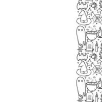 Halloween frame. Doodle Halloween background with place for text vector