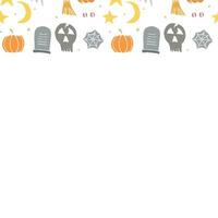 Halloween frame. Doodle Halloween background with place for text vector