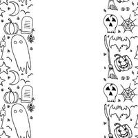 Halloween frame. Doodle Halloween background with place for text vector