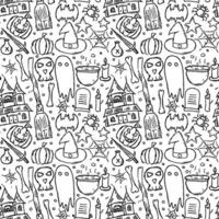 Halloween pattern. Doodle Halloween background vector