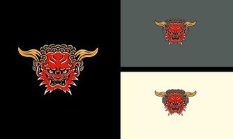 head red devil vector mascot design