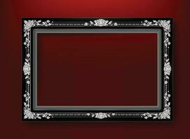 Gold frame with corner line floral for picture, Vector design decoration pattern style