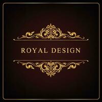 Golden of Classical decorative elements in baroque style vector