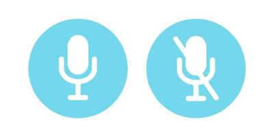 Sound icons for conference call. On and off audio icons isolated on white background. Vector illustration