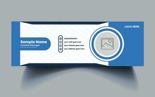 Creative Email signature template design. Corporate mail business email signature vector banner. eps Free Vector