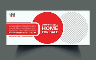 Real estate home sale social media cover or web banner free Vector