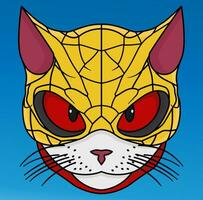 Cat superhero cartoon vector illustration