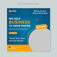 Digital business marketing banner for social media post template vector