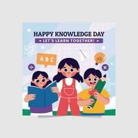 vector illustration of knowledge day perfect use for banner or social media post