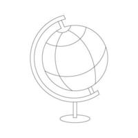 Vector Linear Drawing of a Globe for Coloring