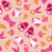 Baby girl seamless pattern vector