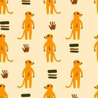 Meerkat childish seamless pattern vector