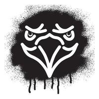 Eagle face stencil graffiti with black spray paint vector
