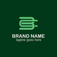 green letter b c and monogram logo vector