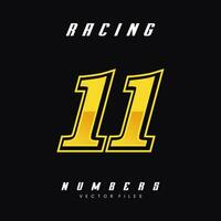 Racing Number 11 Vector Design Template