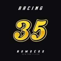 Racing Number 35 Vector Design Template