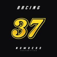Racing Number 37 Vector Design Template