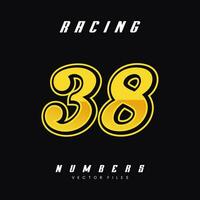 Racing Number 38 Vector Design Template