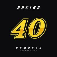 Racing Number 40 Vector Design Template