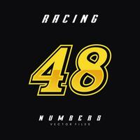 Racing Number 48 Vector Design Template