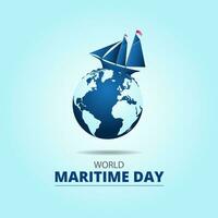 World Maritime Day September 30 background vector illustration