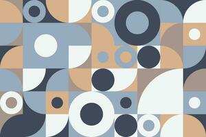 Abstract geometric flat mosaic tileable pattern with circle and square vector