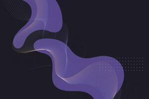 Futuristic purple wave with subtle lines on black background vector