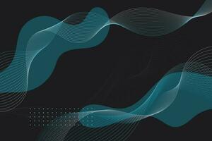 Tech-futurisric and science wavy elements with flat fluid shapes and gradient waves on black background vector