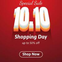 10.10 sale banner design. 10.10 shopping day poster design. 10.10 vector design