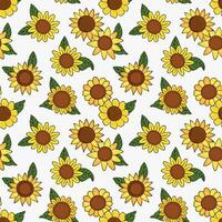 Seamless pattern with sunflowers. Sunny flowers. Design for fabric, textile, wallpaper, packaging. vector