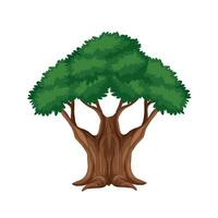 illustration of tree vector with white background free Vector