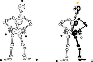 Free vector hand drawn halloween skeletons collection