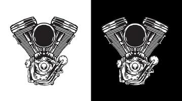 Vector engine v twin illustration