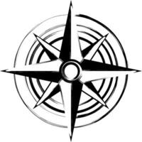 Old Grunge Compass White Transparent Vector Icon