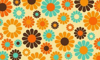 Abstract Vintage Retro Flower Pattern Wallpaper Ben Day Dots vector