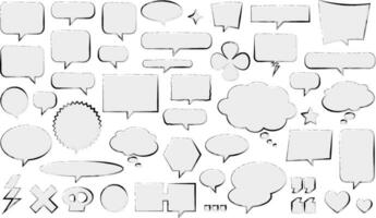 Grunge Marker Speech Bubble Vector Set Transparent Background