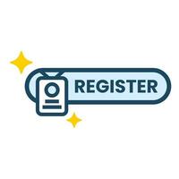 Member register, sign up button concept illustration line icon design editable vector eps10