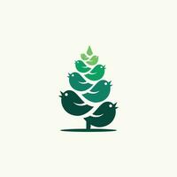 Animal Bird pine logo design silhouette icon vector