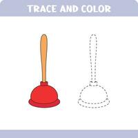 Trace and color plunger vector
