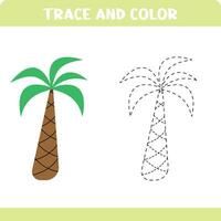 Trace and color palm vector