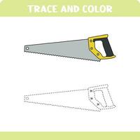 Tracing objects. Trace and color saw vector