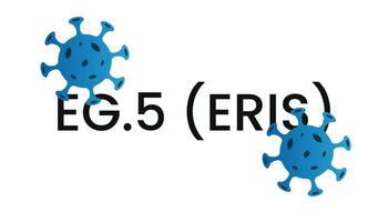 ERIS. New variant EG.5 Eris Coronavirus disease named COVID-19, pandemic risk background vector illustration