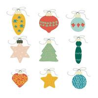 Hand drawn Christmas tree toy vector